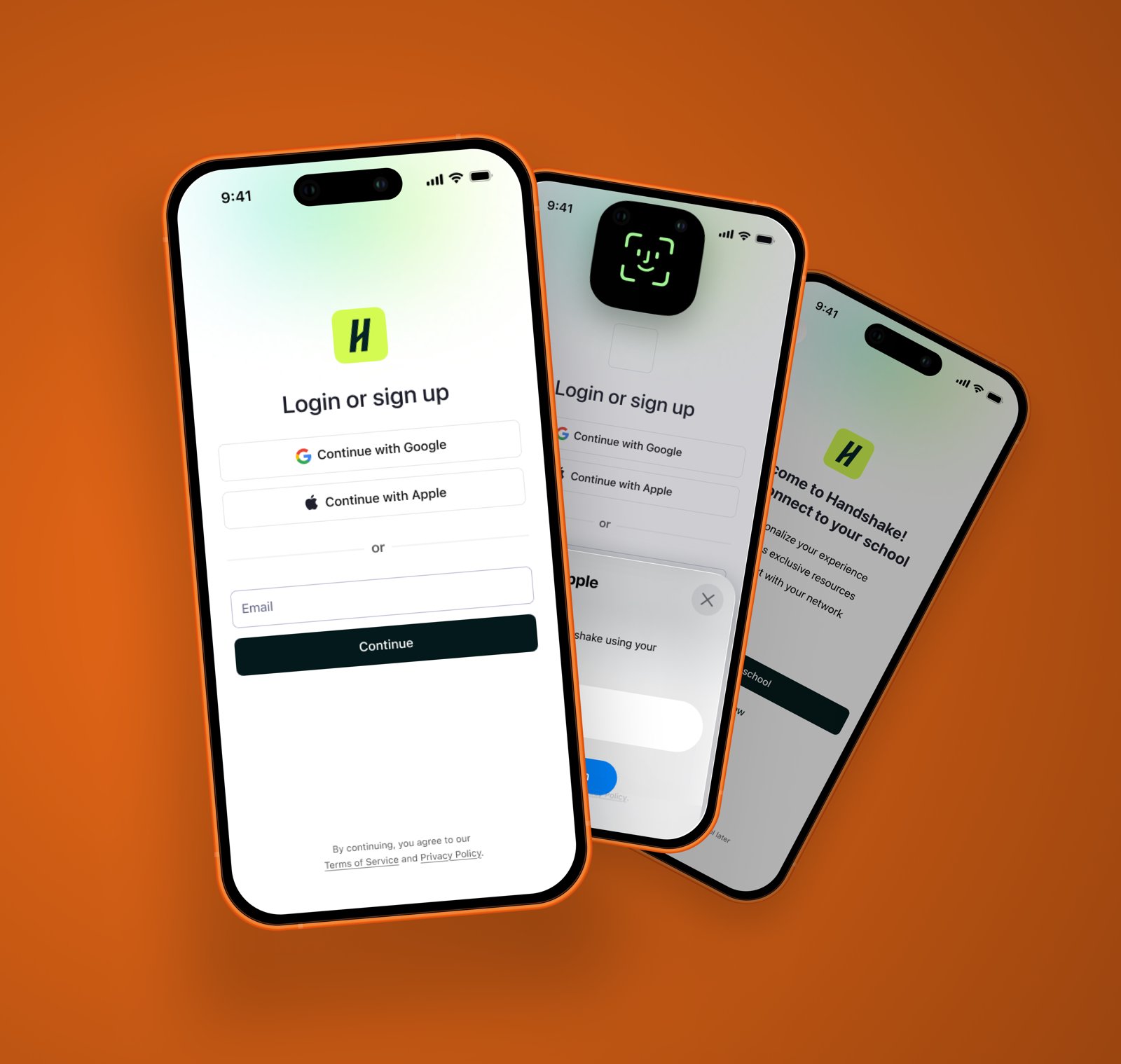 Handshake Login and Signup